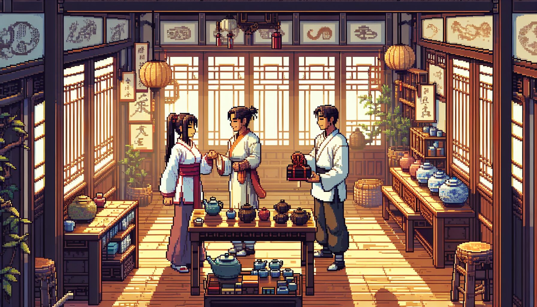 與重要NPC送禮互動、邀請入隊與武學請教系統畫面