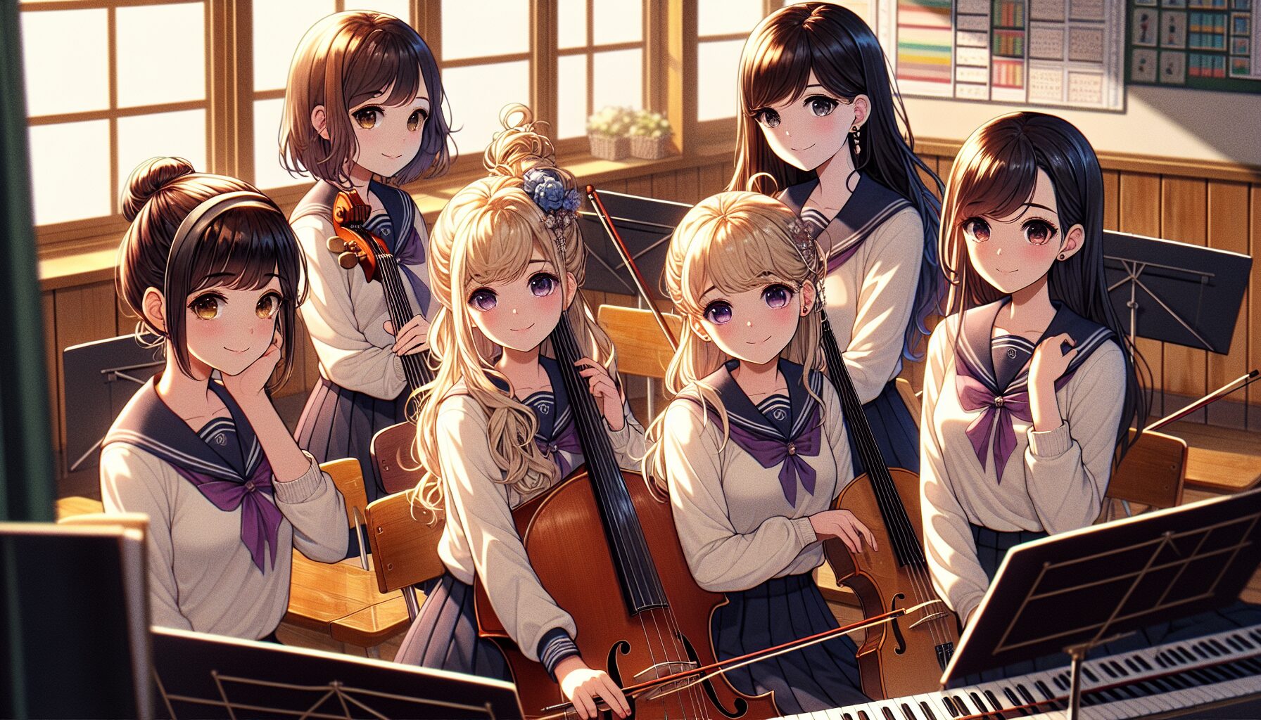 CRYCHIC五人合影，春日影作為友誼的象徵