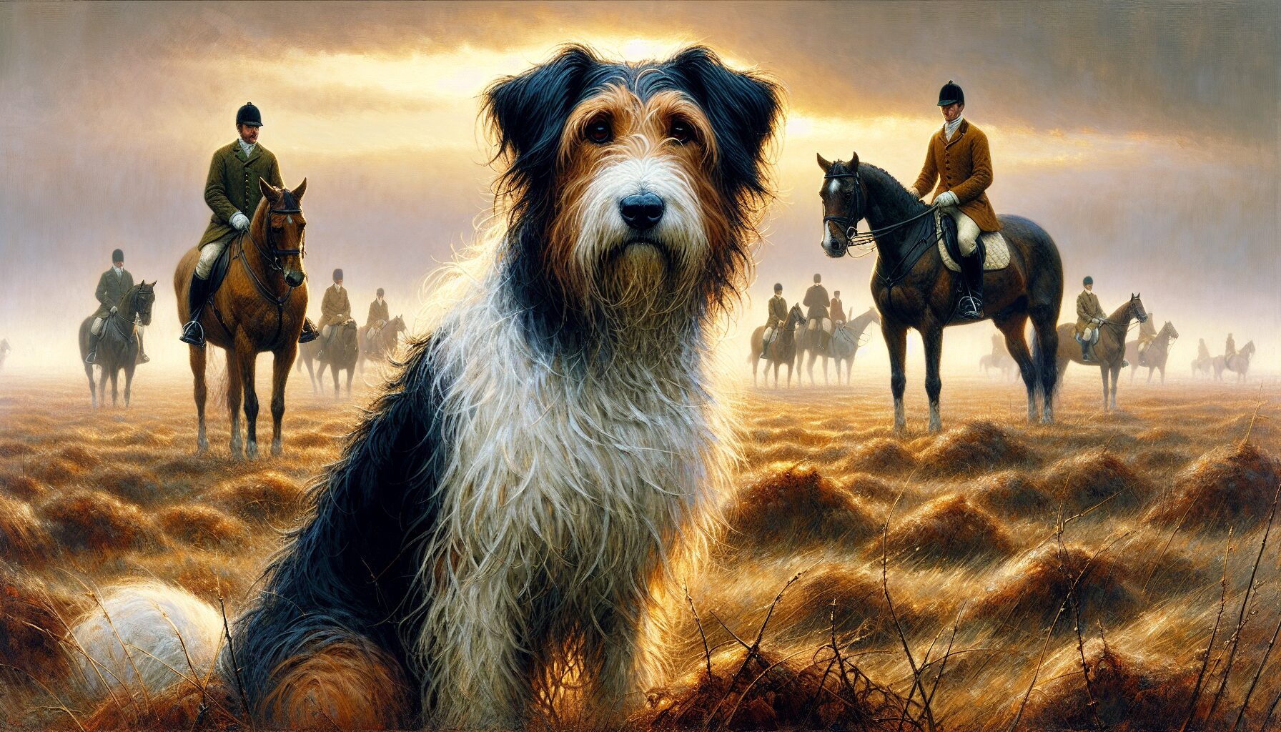 19世紀英國貴族獵狐活動與剛毛獵狐梗共伴老照片