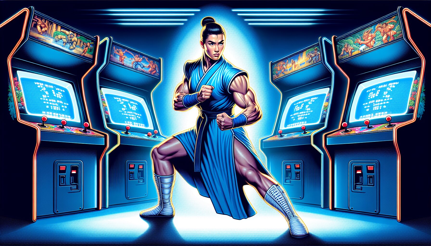 春麗 Street Fighter II 像素風經典遊戲畫面,唯一女性格鬥家登場。