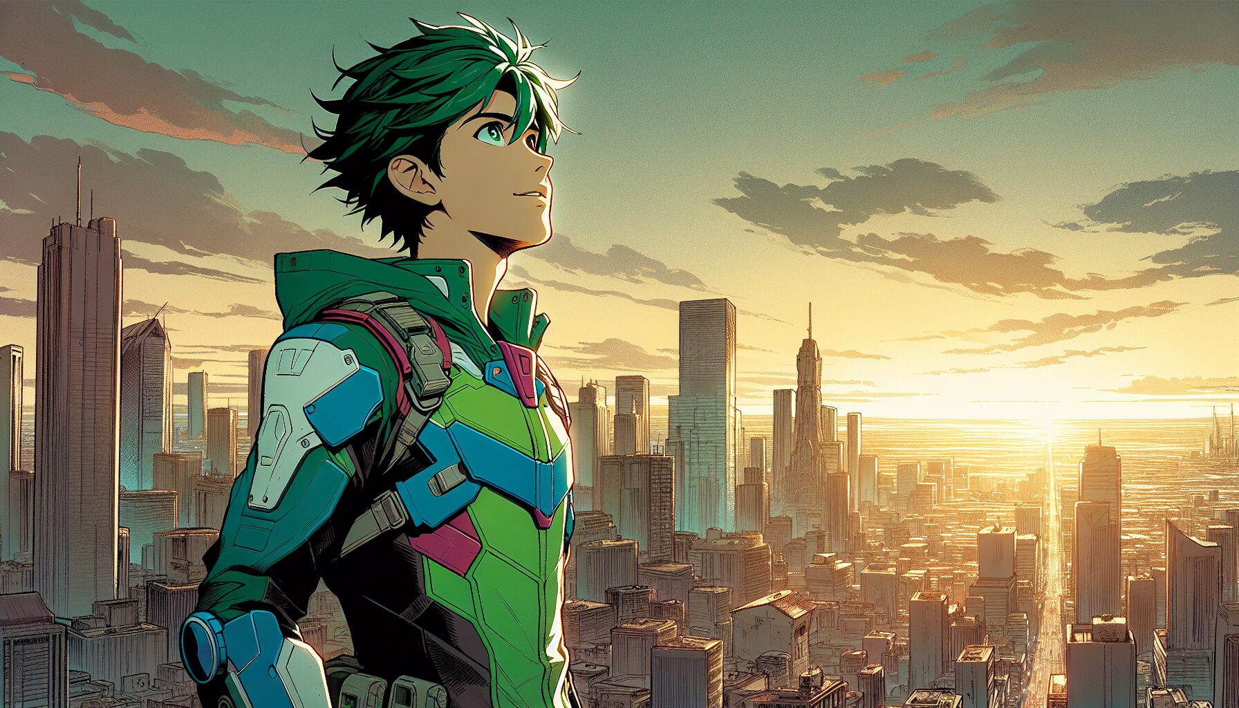 綠谷出久與歐爾麥特經典漫畫原稿