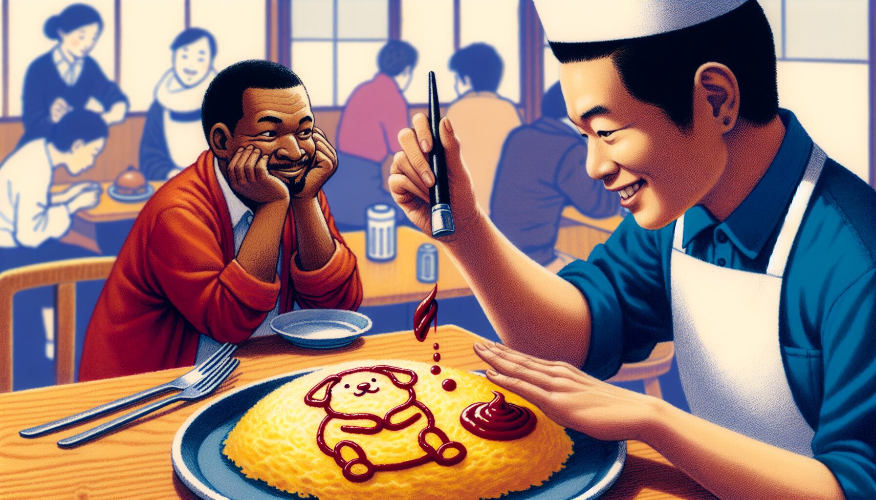 女僕與顧客合影拍立得紀念