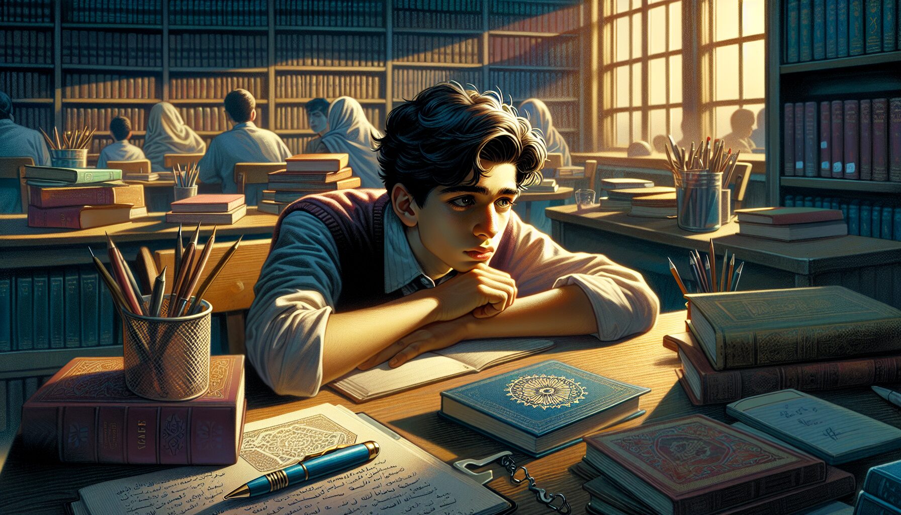 市川京太郎帶著壓力與陰影走進圖書室，一個少年的孤單內心世界