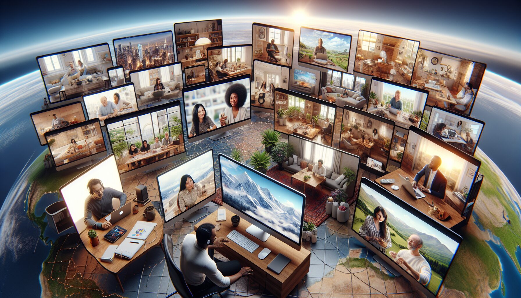 遠端團隊線上會議場景