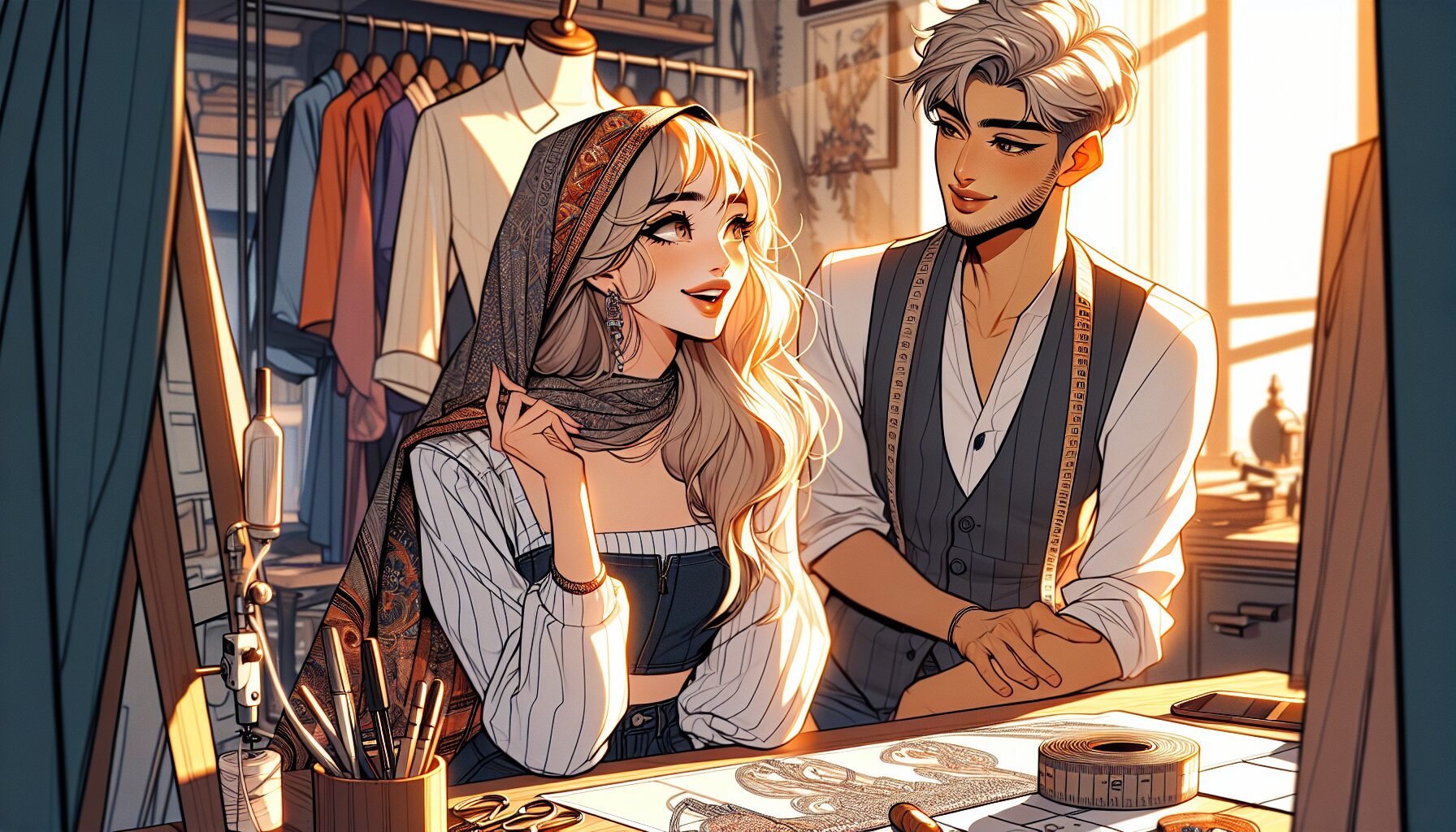 喜多川海夢與五条新菜相遇的劇情畫面，展現兩人性格反差