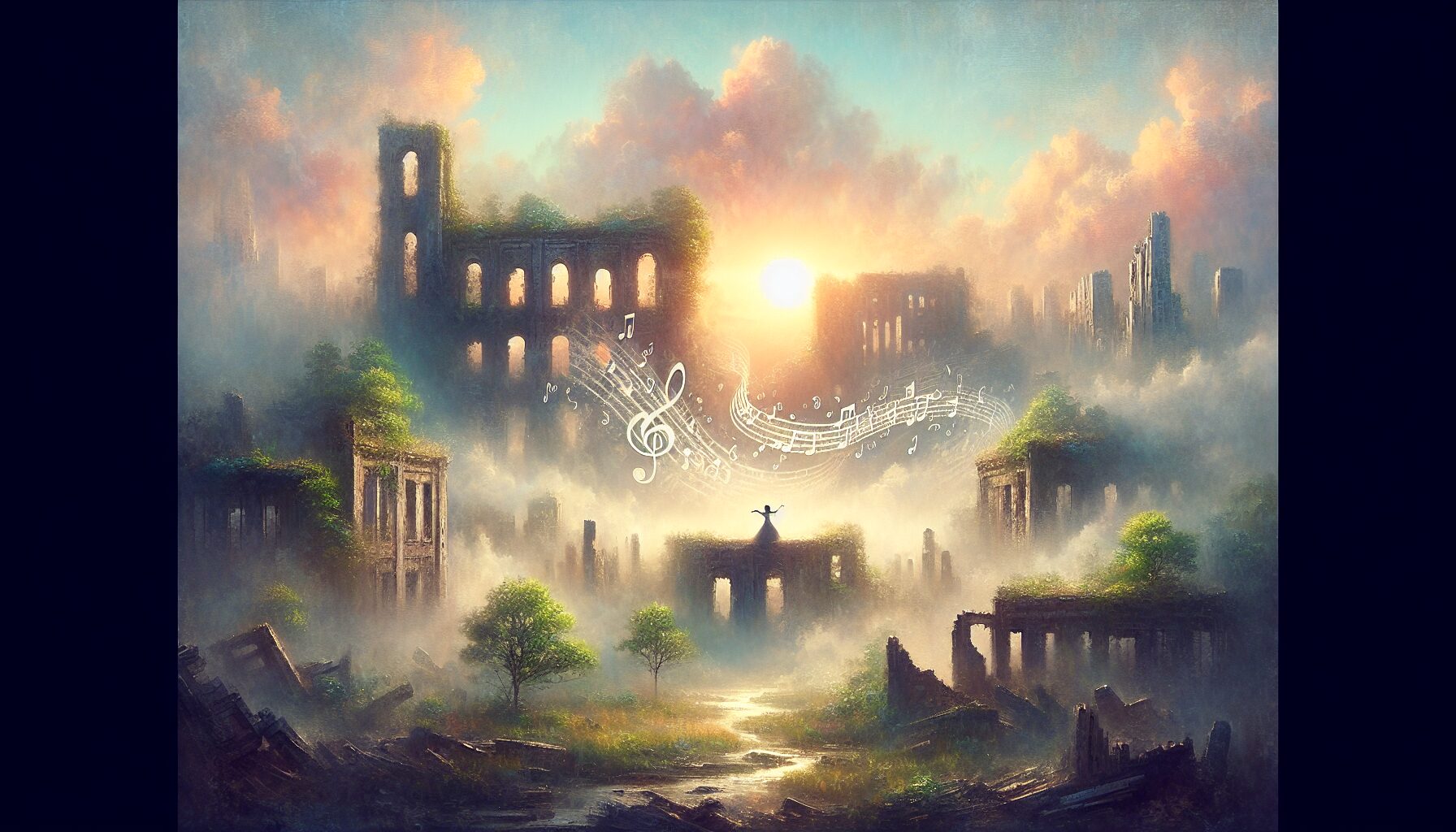 原聲帶專輯封面,2B配上天空碎片意境藝術