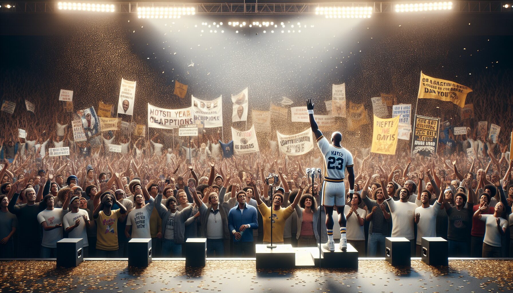 約翰·希南摔角告別巡演活動現場，熱情觀眾舉牌喊口號