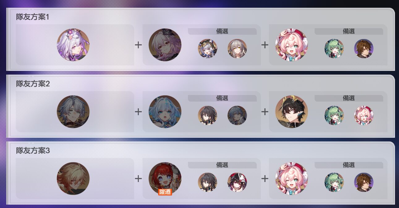 昔漣最佳隊伍搭配推薦