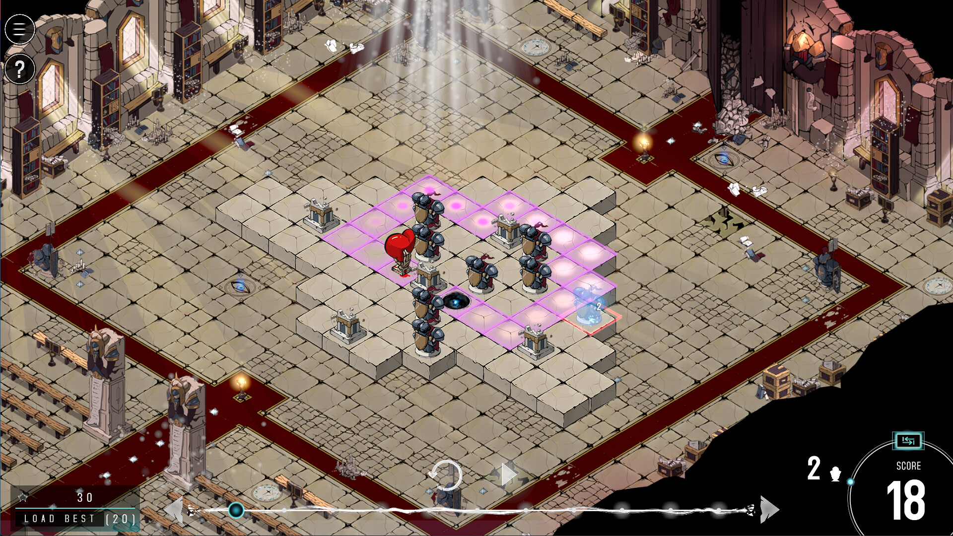 玩家放置不同類型的障礙物來建造迷宮，這些障礙物具有不同的屬性，增加了謎題的複雜性。