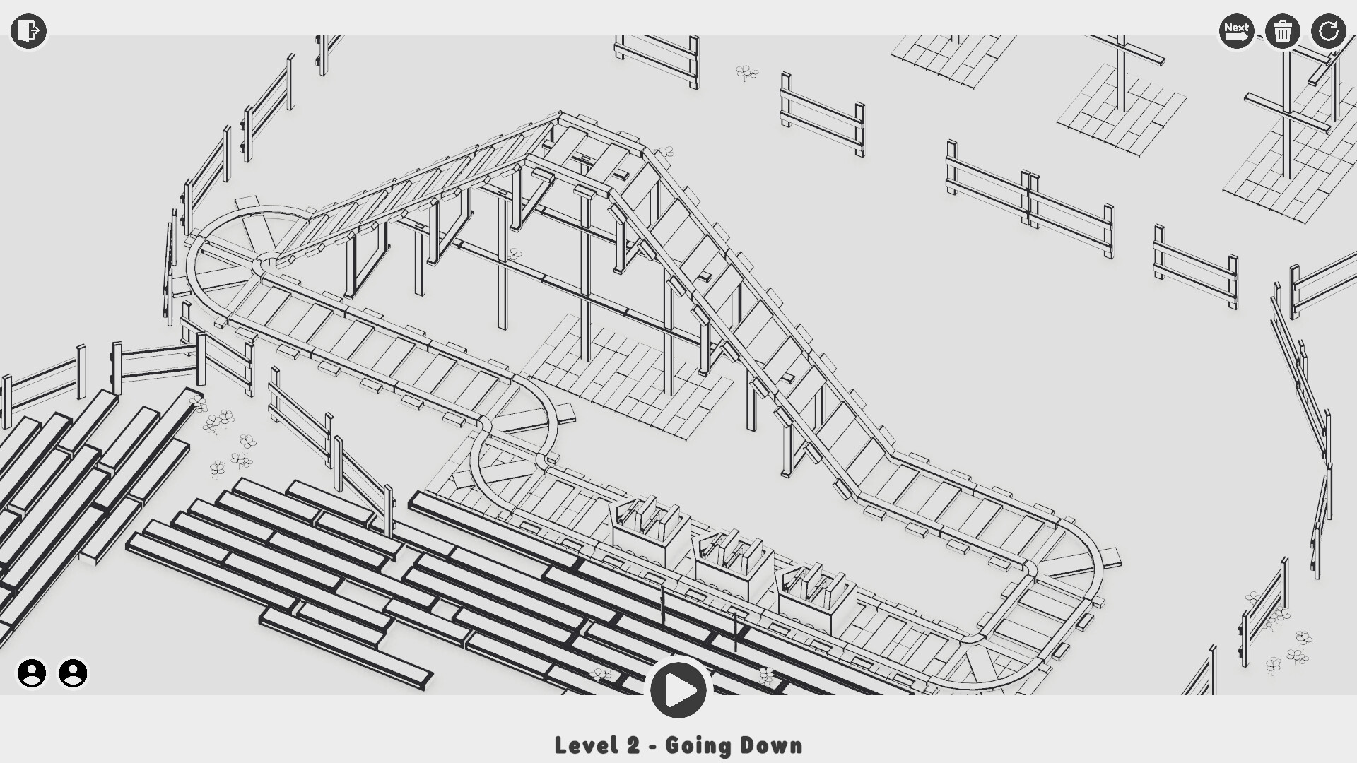 遊戲中,一個藍色小人偶表達他想要往高處的需求
