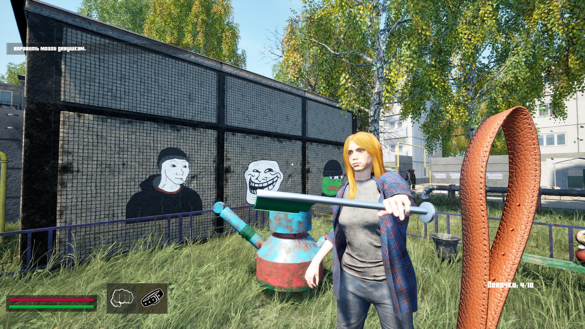 主角站在一個看起來像地下道或隧道的場景中。