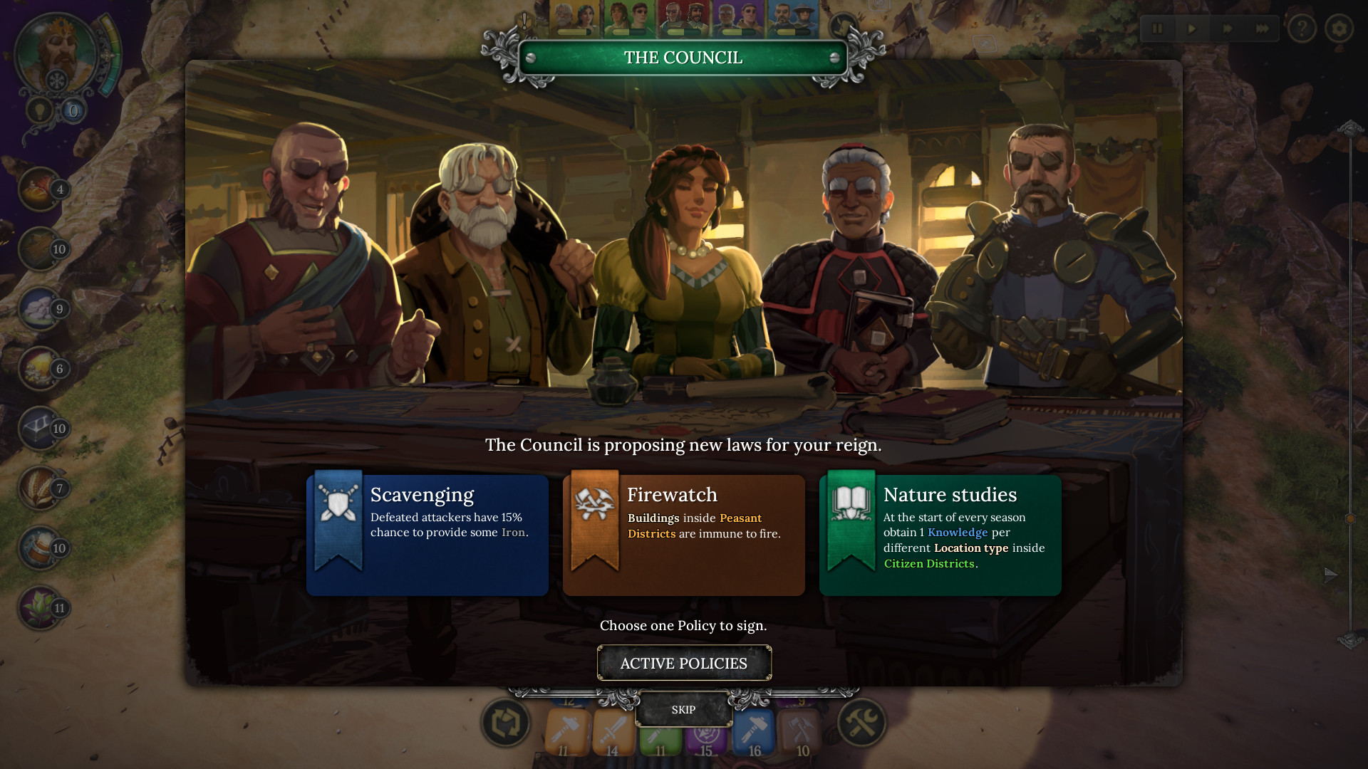 遊戲中的骰子代表著不同的人民與職業