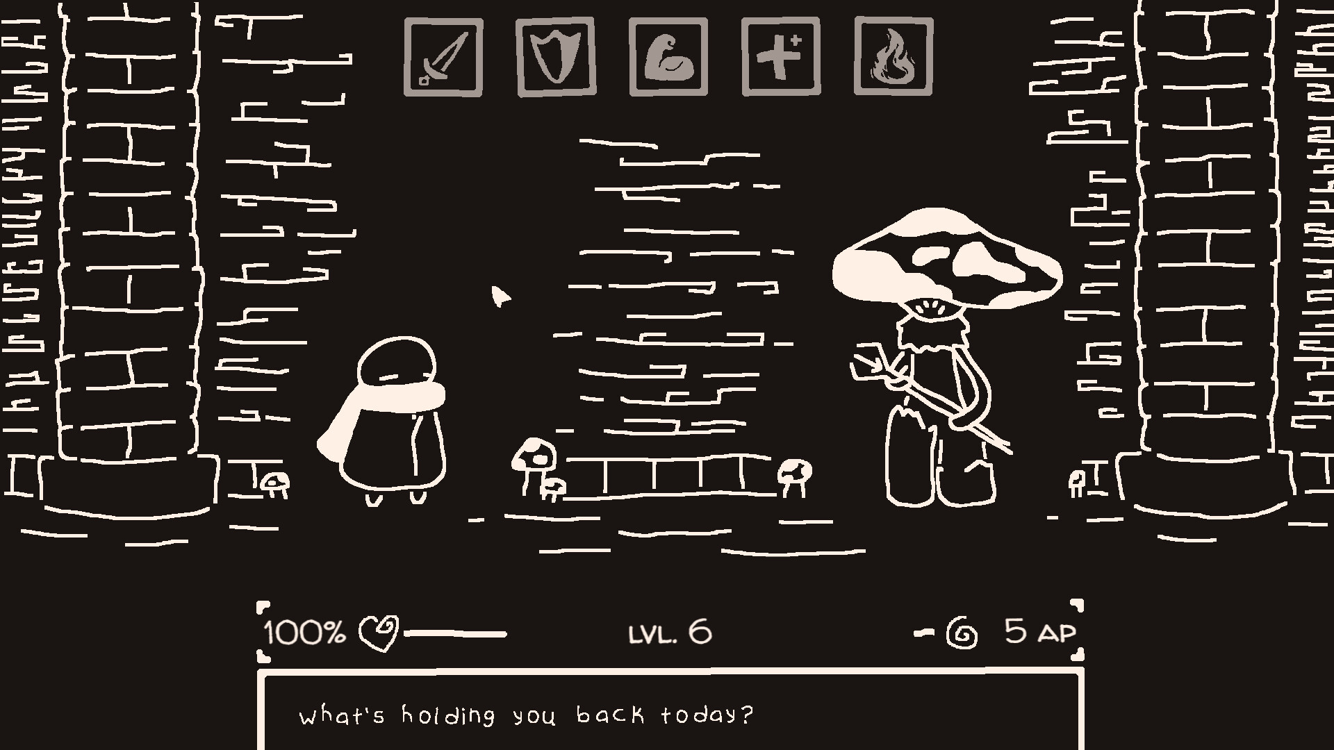 玩家隊伍在地城中前進。