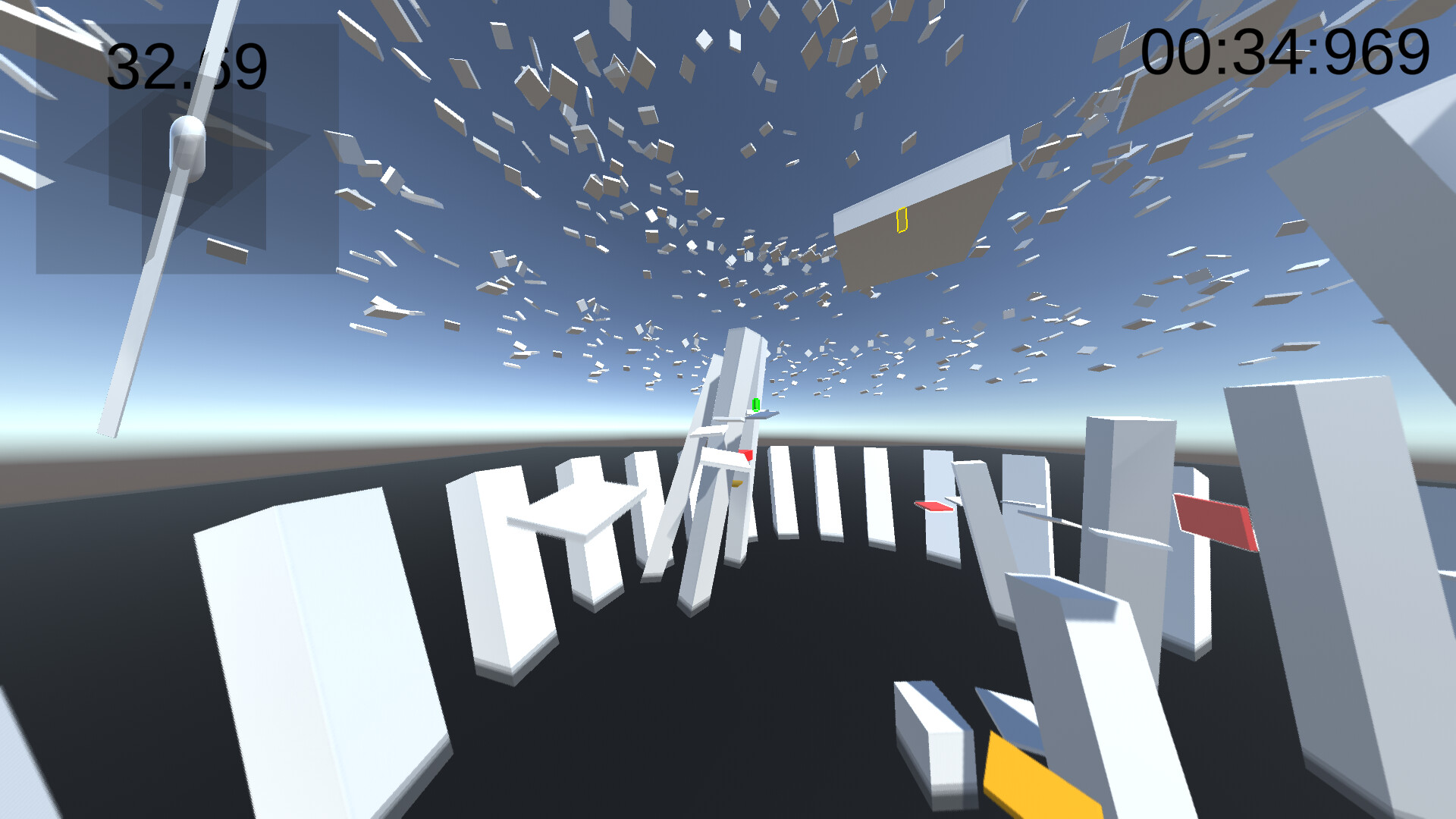 玩家在充滿未來感的關卡中奔馳。