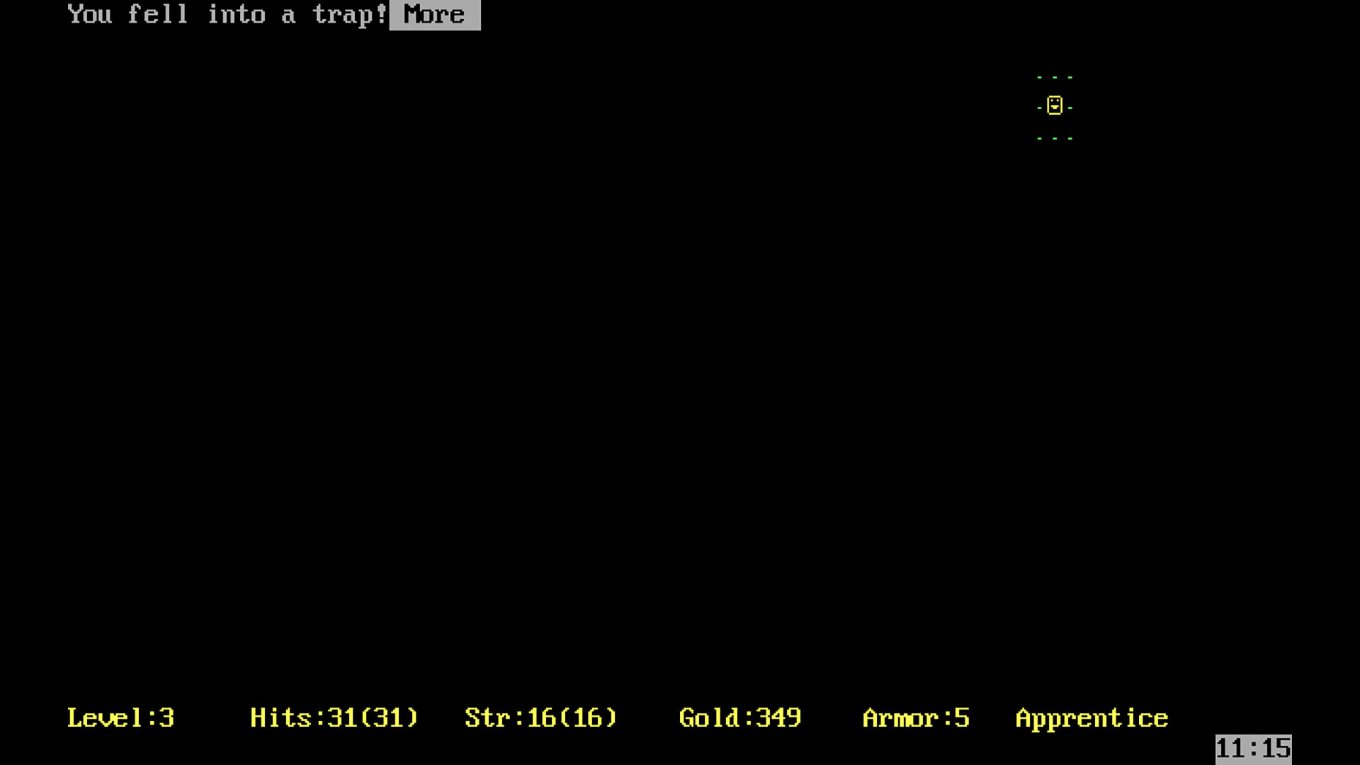 玩家在Rogue的地城中與怪物戰鬥