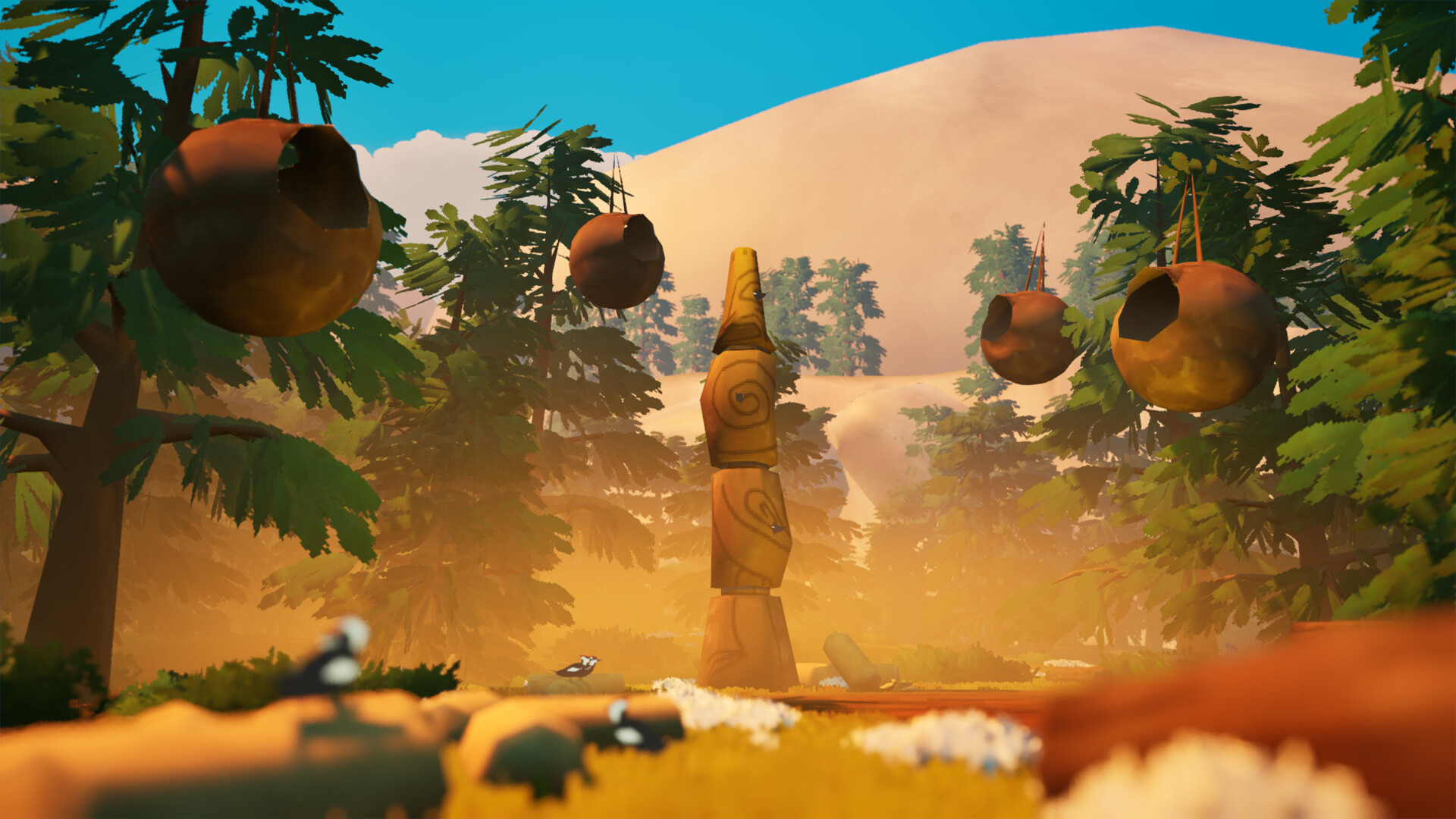 三主紅雀的傍晚場景