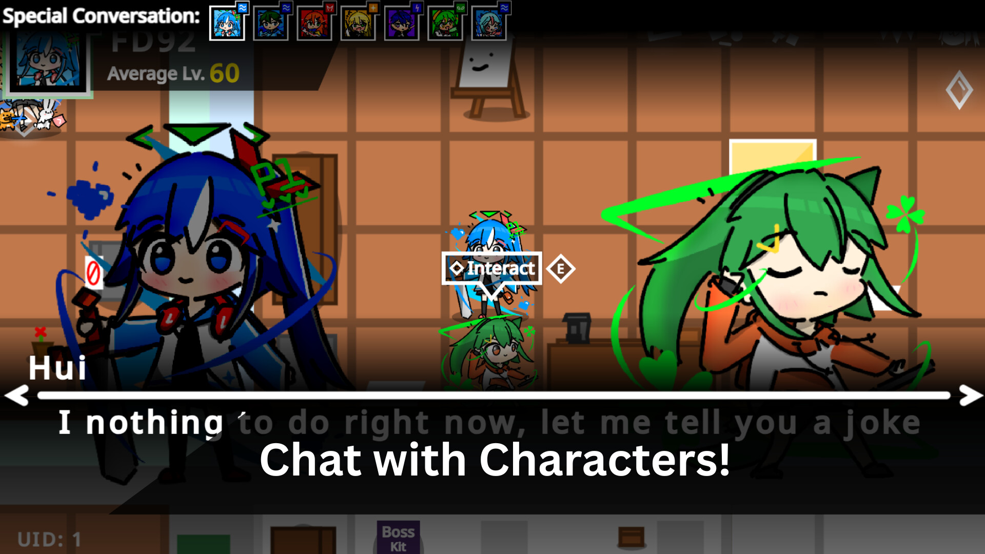 展示角色列表與隊伍配置的遊戲介面。