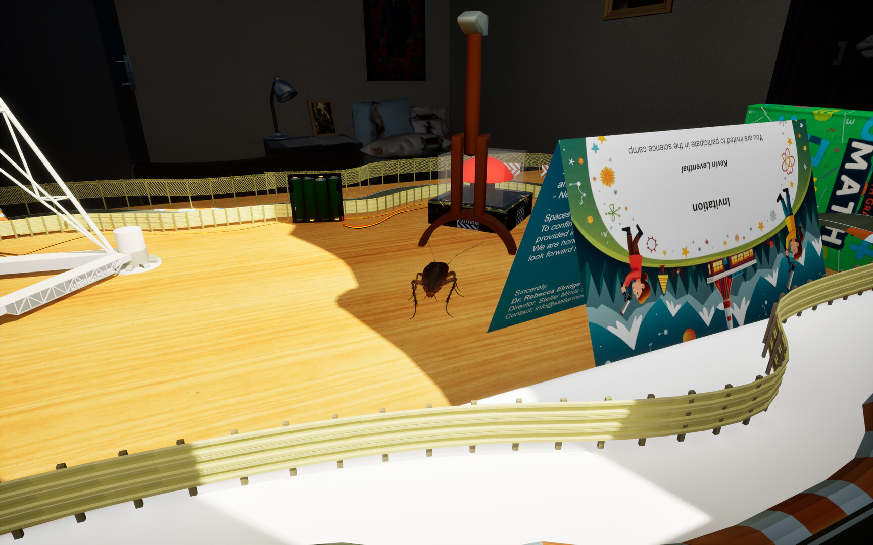 以蟑螂視角探索巨大的房間