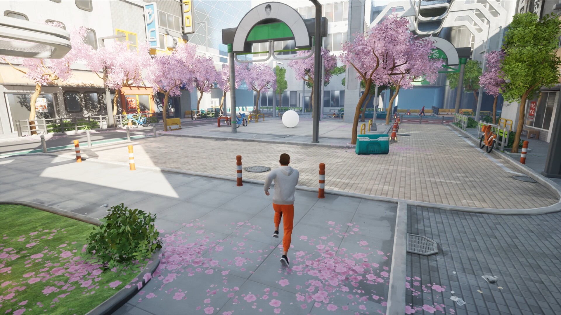 玩家在一個充滿奇幻色彩的場景中，試圖在巨大的球體上保持平衡。