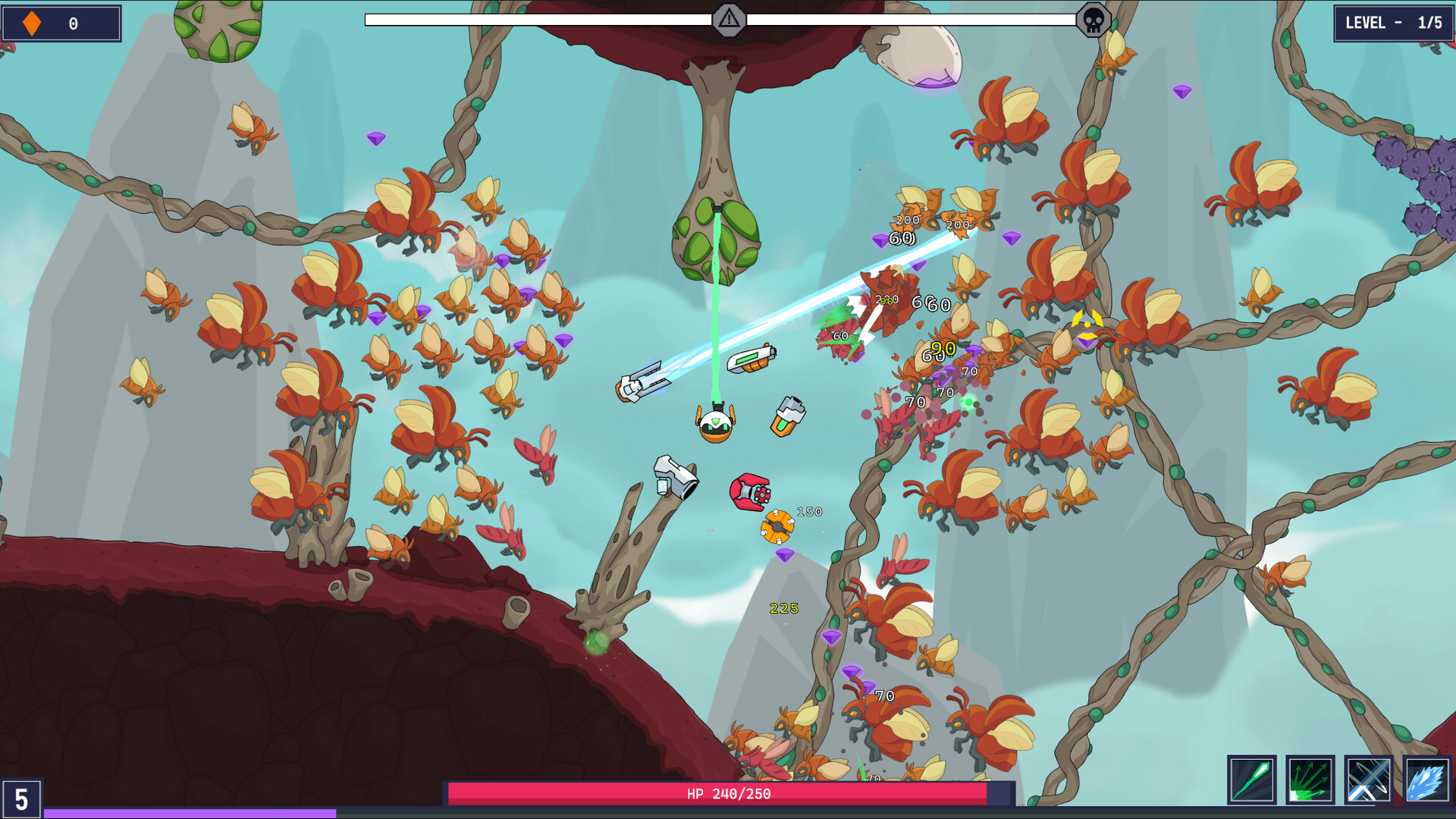 遊戲中玩家利用抓鉤在空中高速移動