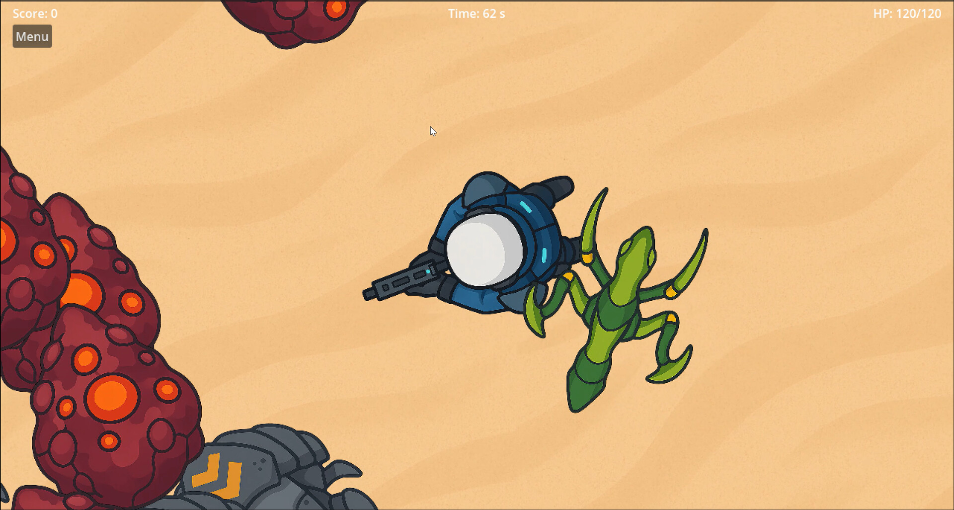 遊戲中充滿各種機器人敵人。