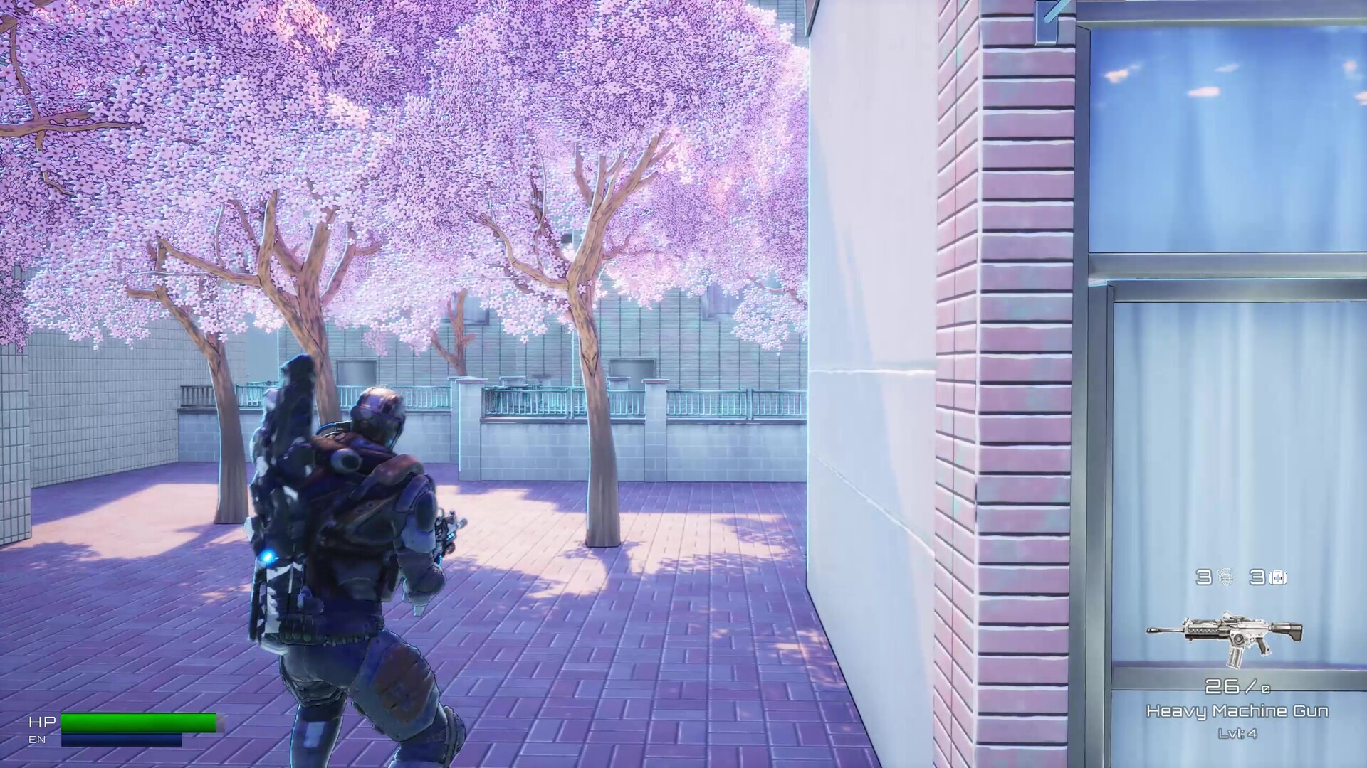 玩家在色彩鮮豔的城鎮場景中進行戰鬥