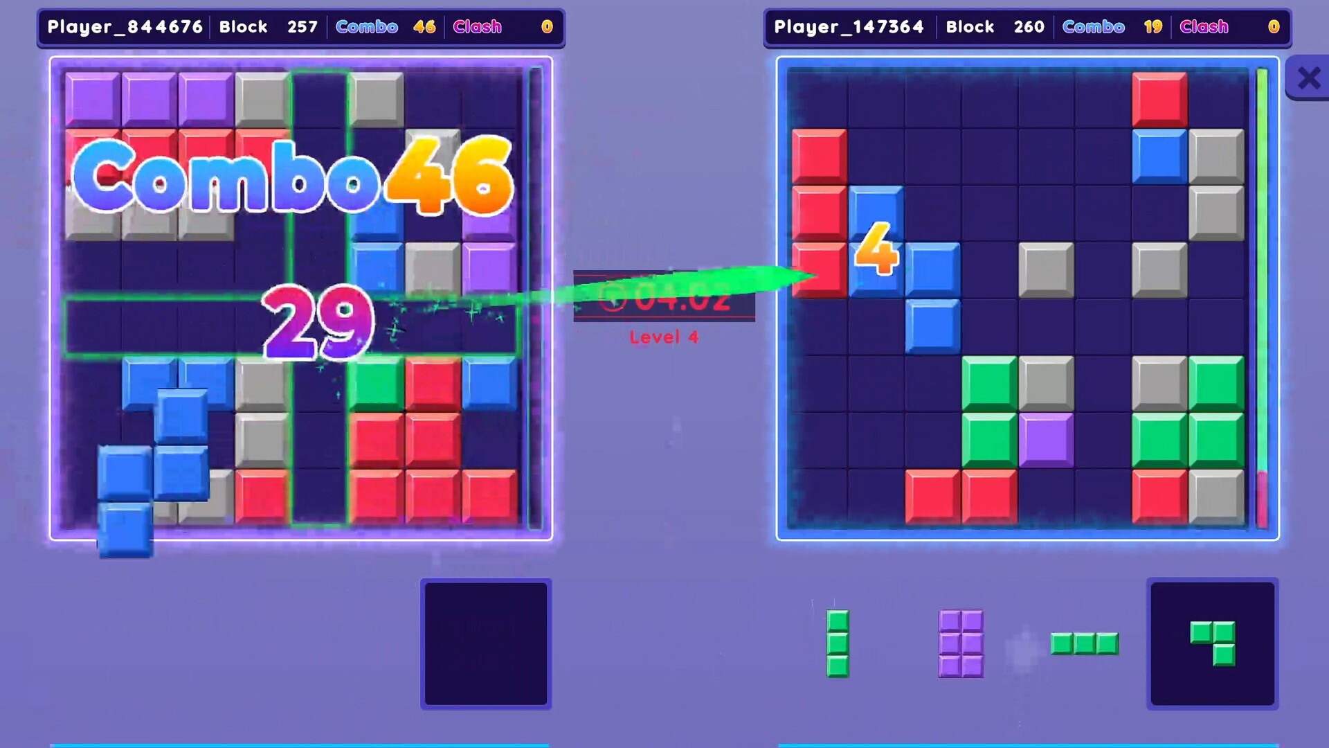 遊戲的標題畫面,展示了 Block Clash 的標誌。