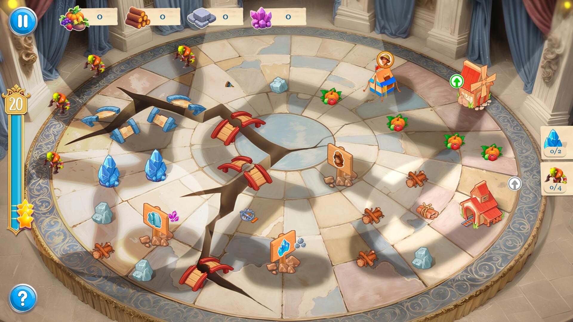 玩家在充滿挑戰的關卡中努力達成三星目標