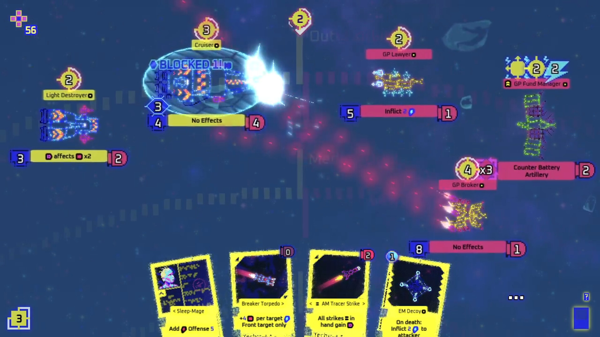 遊戲中玩家在多軌道星系中部署艦隊的畫面。