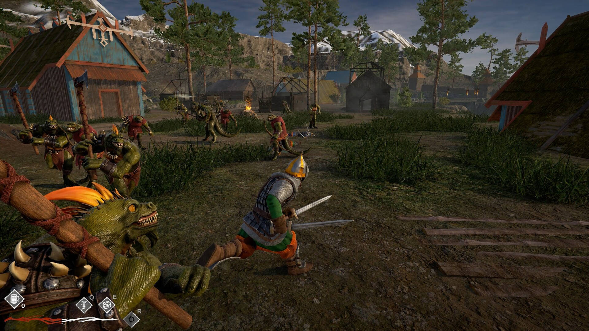 與蜥蜴人激烈戰鬥