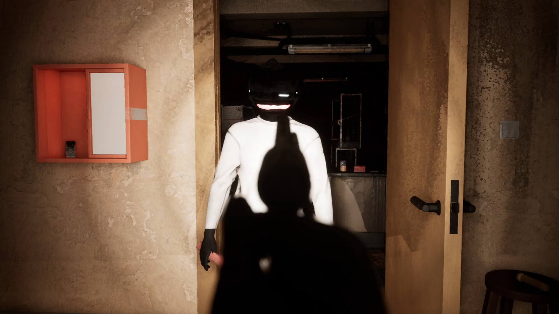 遊戲中的一個黑暗場景，氣氛陰森