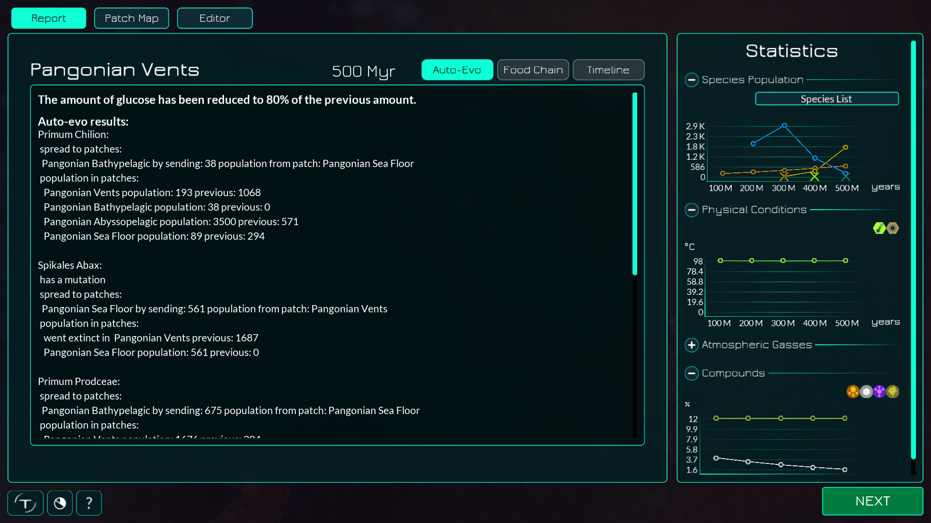 Thrive 遊戲中的微生物編輯器介面