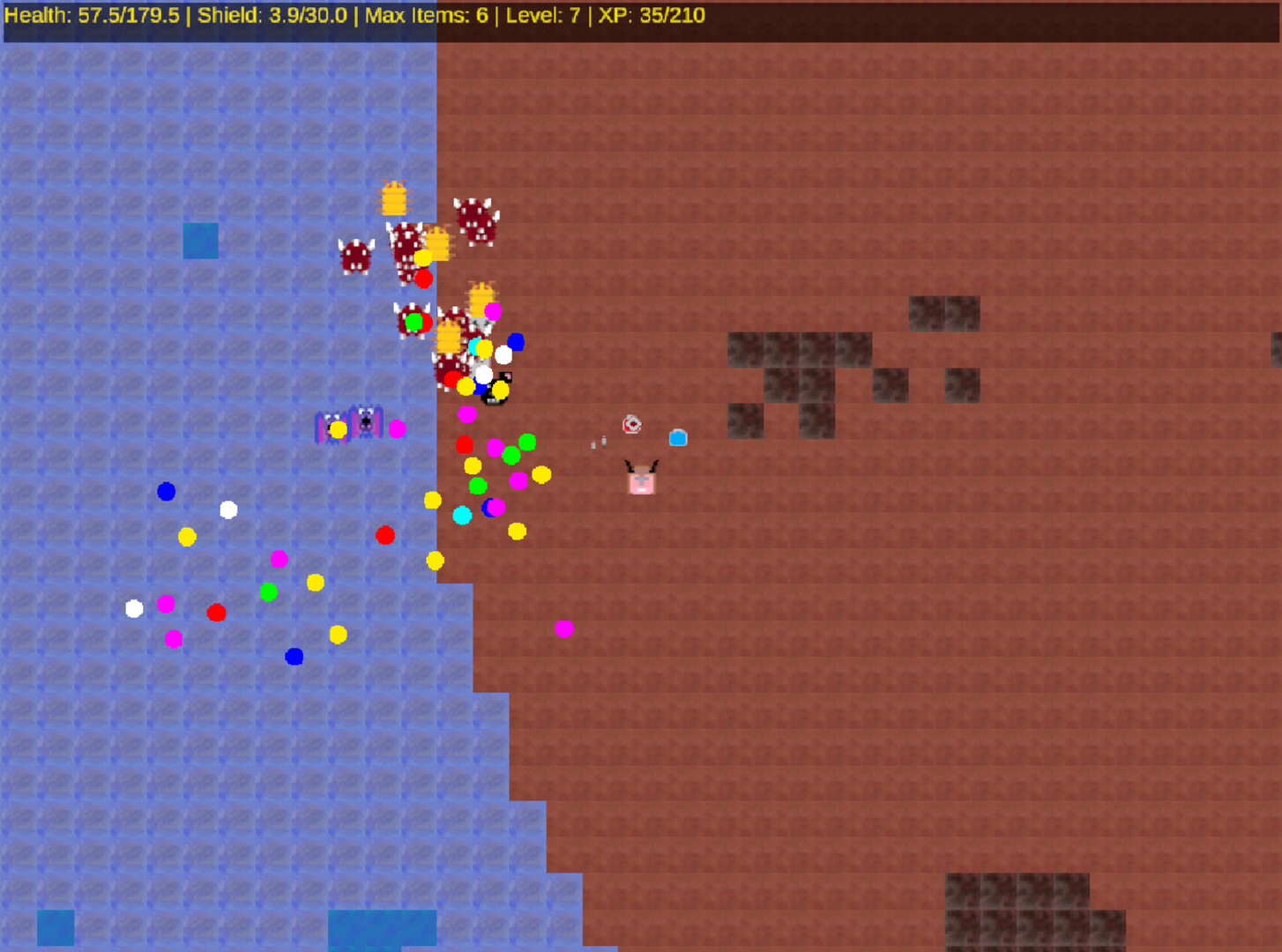 玩家在森林場景中與大量怪物戰鬥。