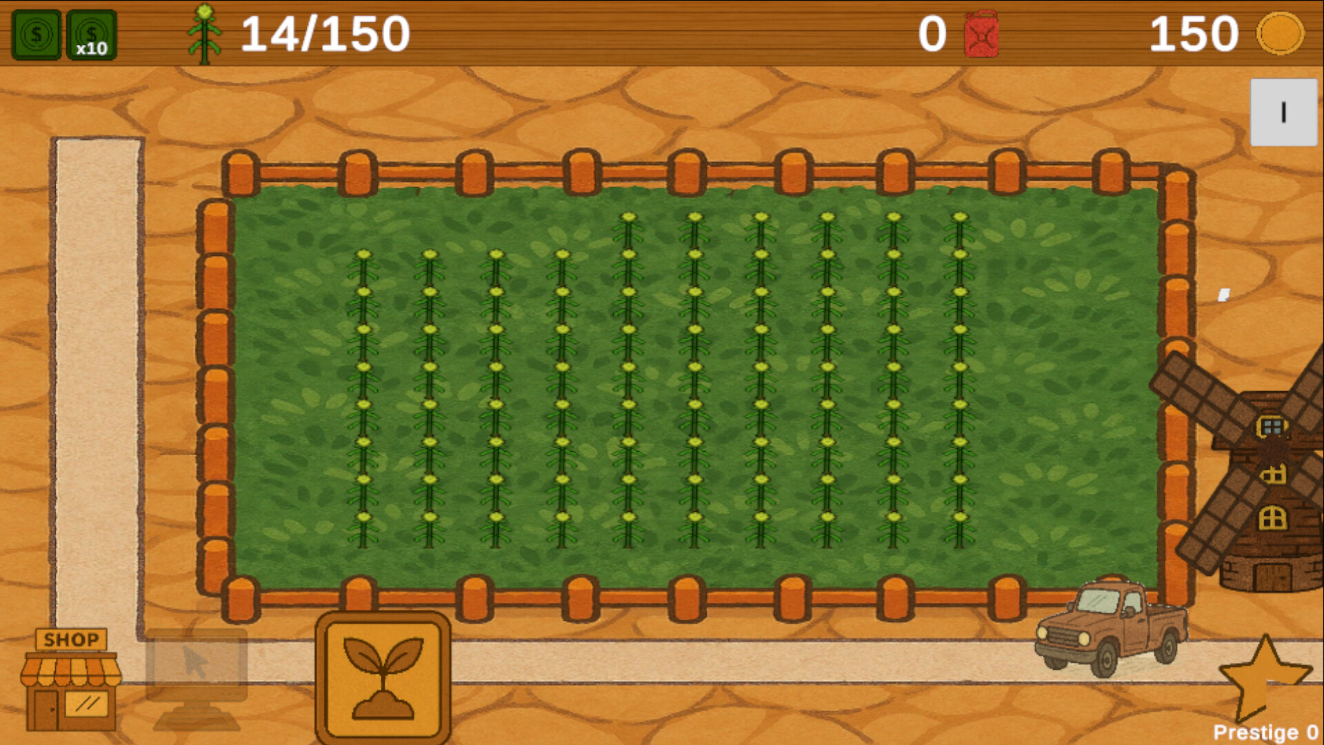 遊戲畫面展示了自動化設備，如自動灑水器和收割機，大大提升了農場效率。