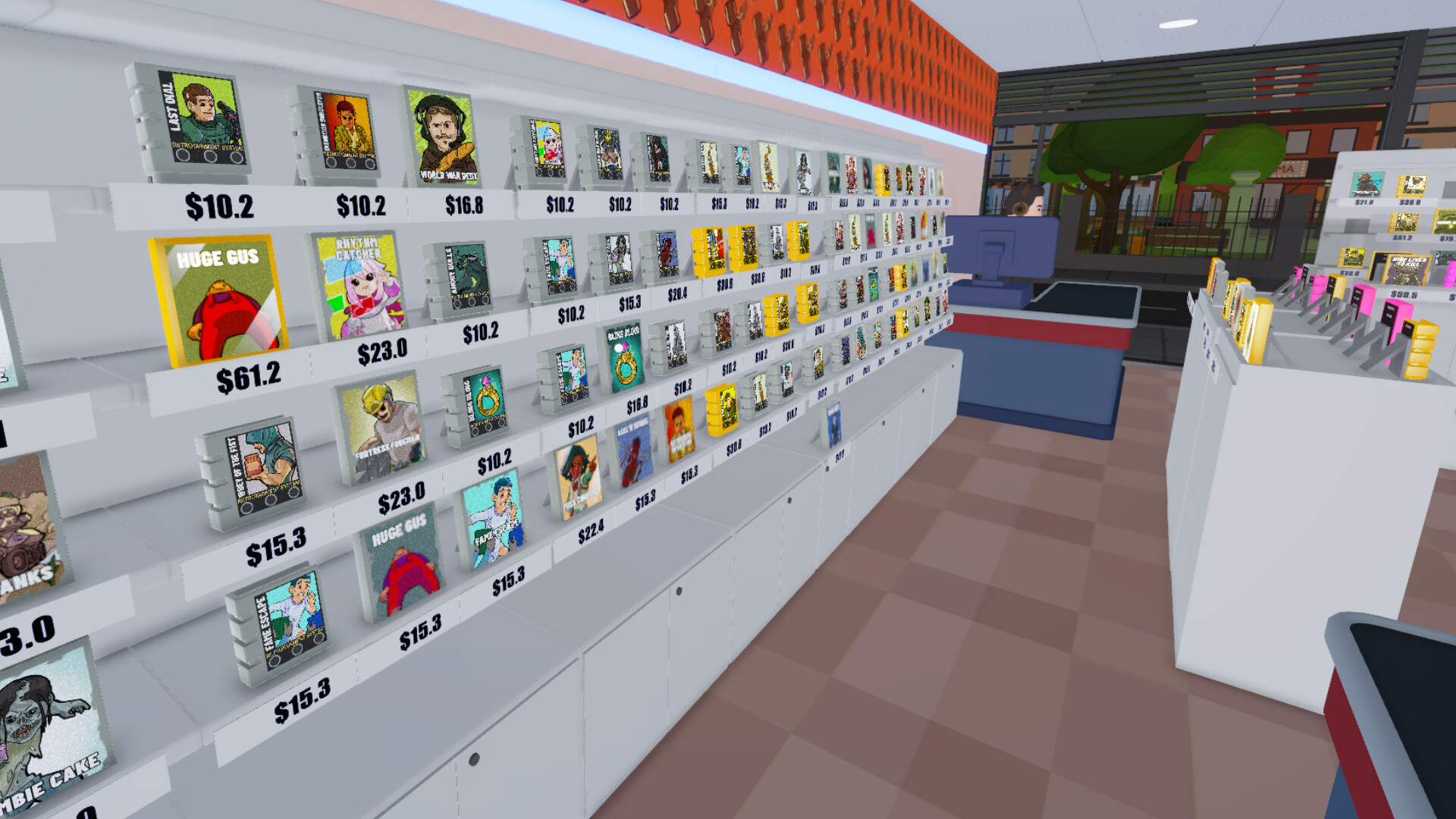 店內陳列著各種復古遊戲