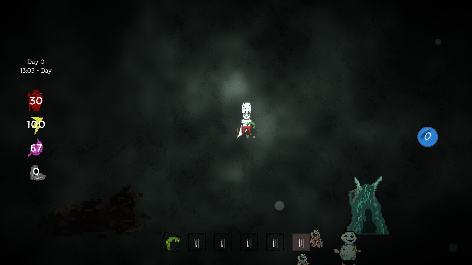 遊戲中的角色與場景呈現獨特的像素藝術風格