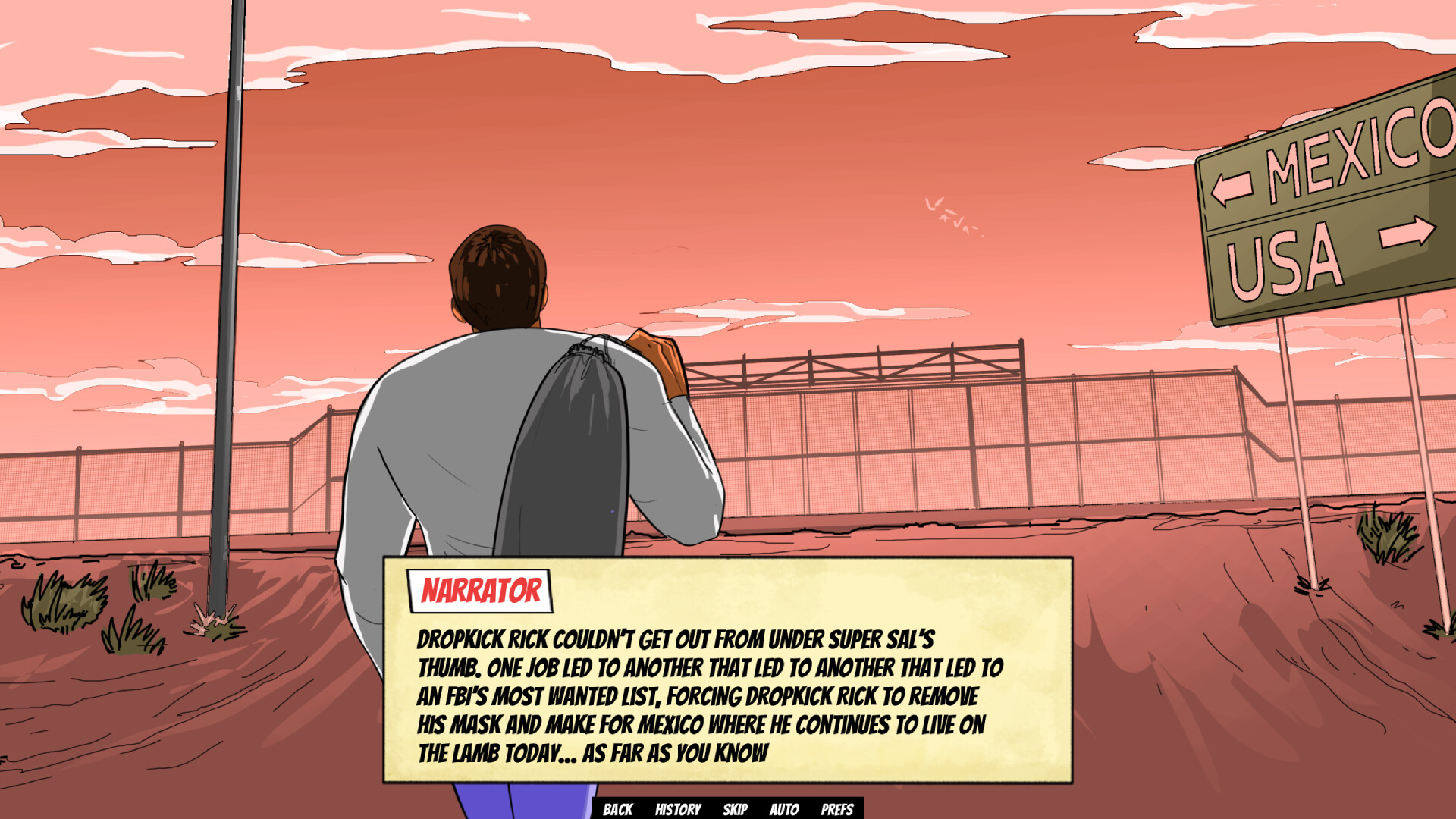 遊戲的選擇介面,提供多個荒謬的選項