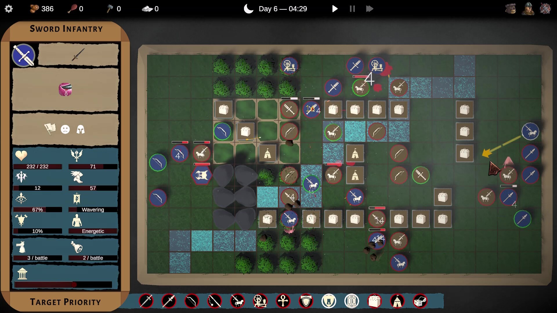 遊戲中的部隊整備介面