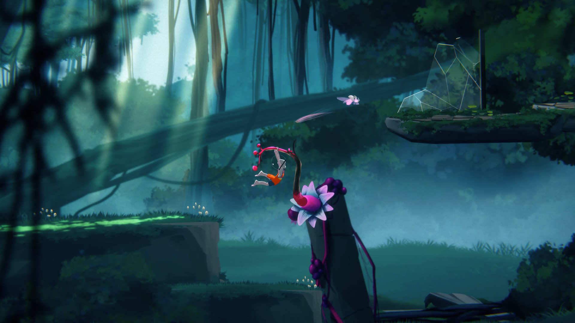 在廢墟中探索的男孩