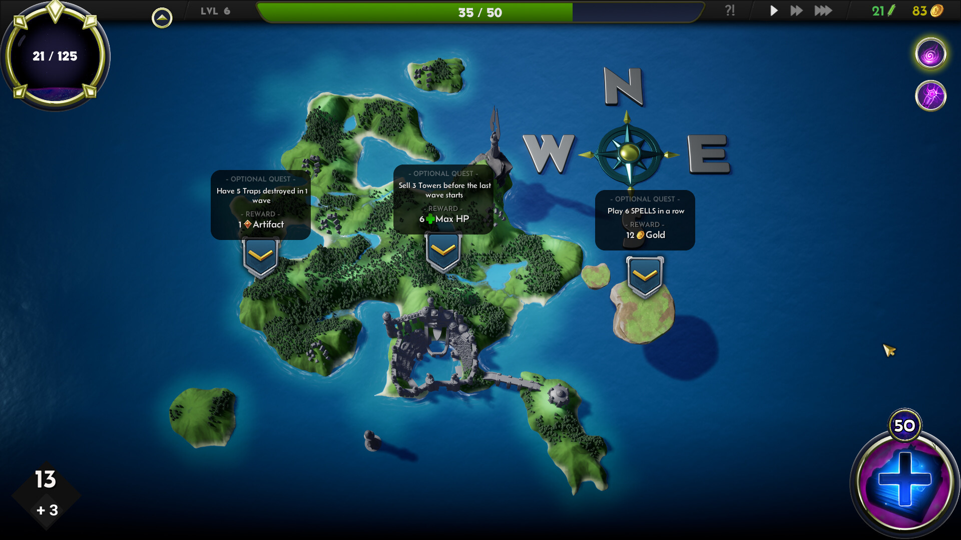 遊戲中不同派系的選擇介面