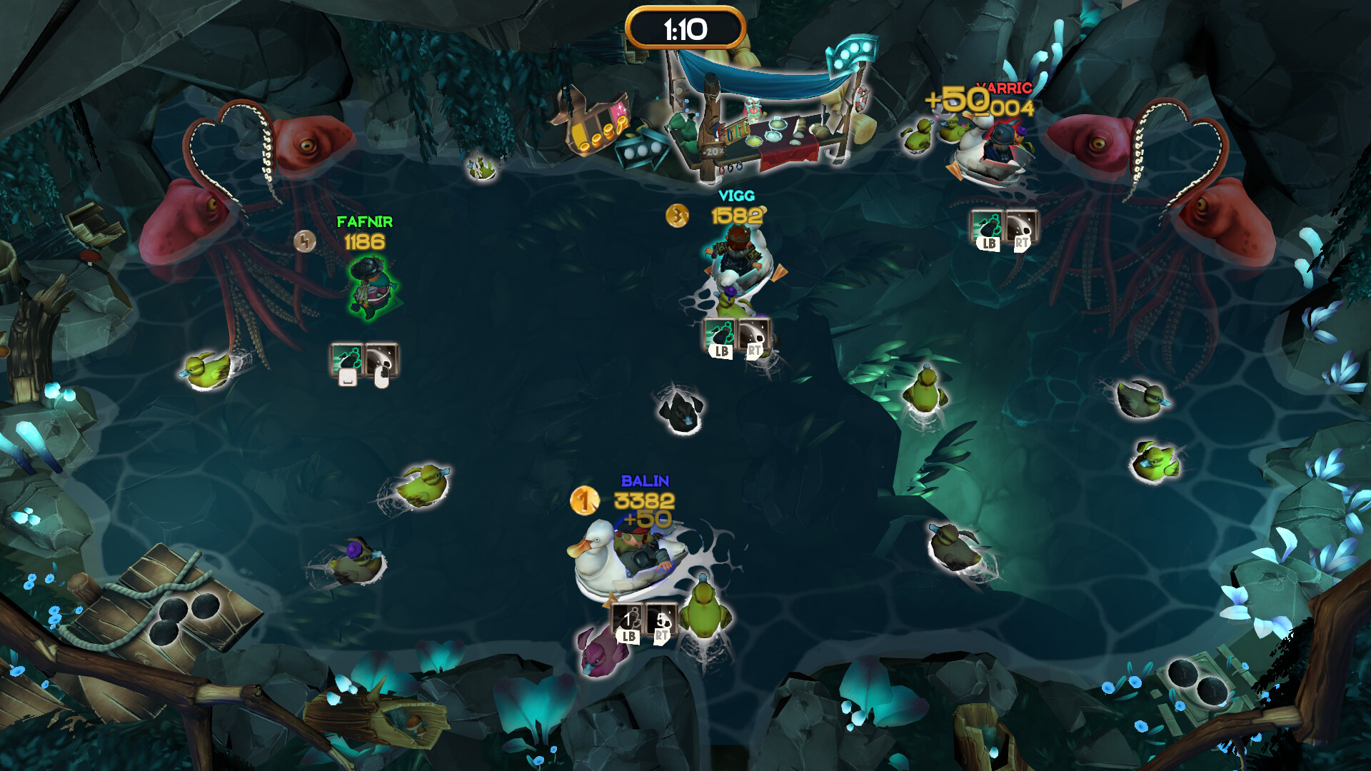 四名矮人在競技場中對峙