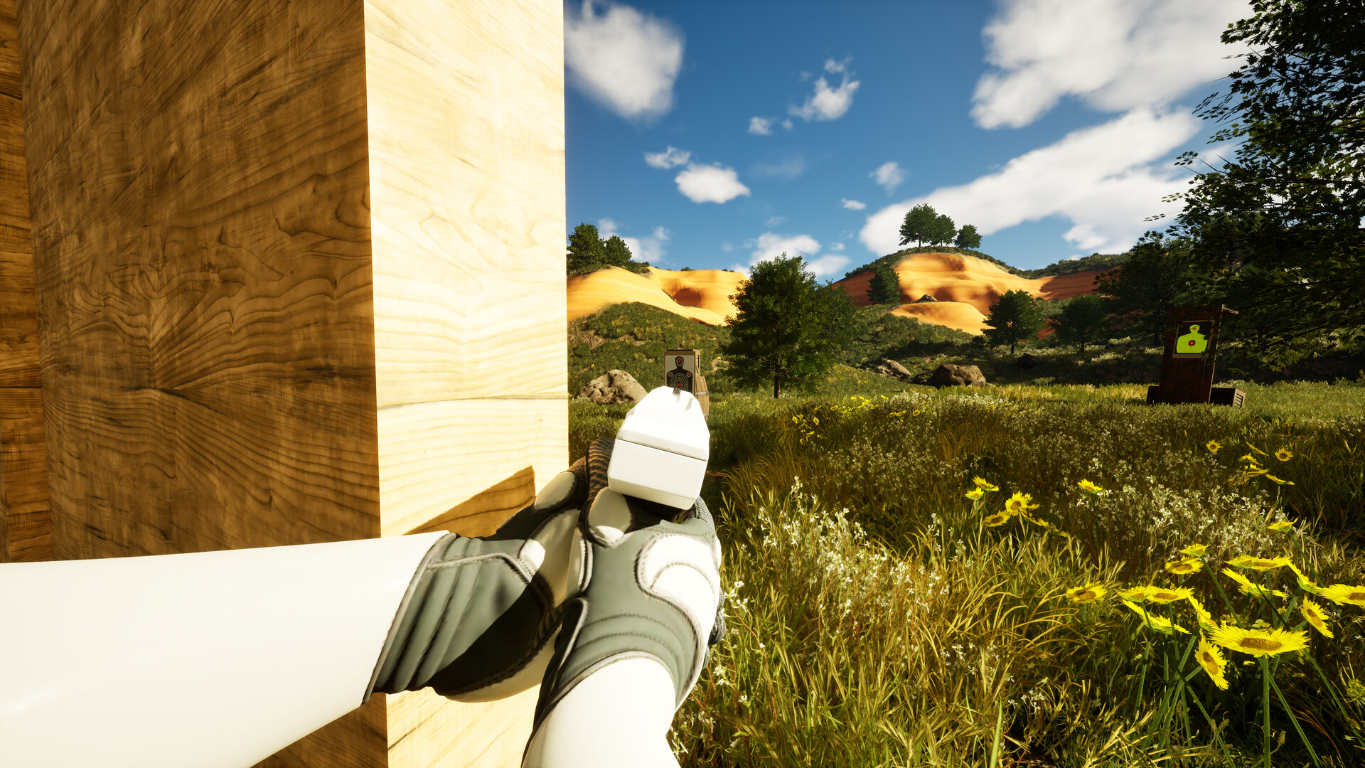 遊戲中的建築物與周遭環境的互動場景。