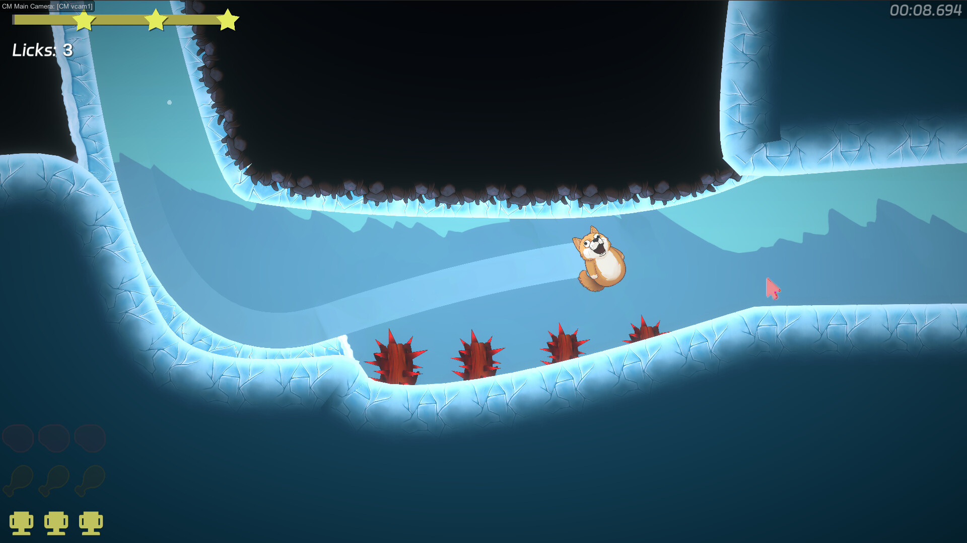 遊戲中的冰上滑行關卡