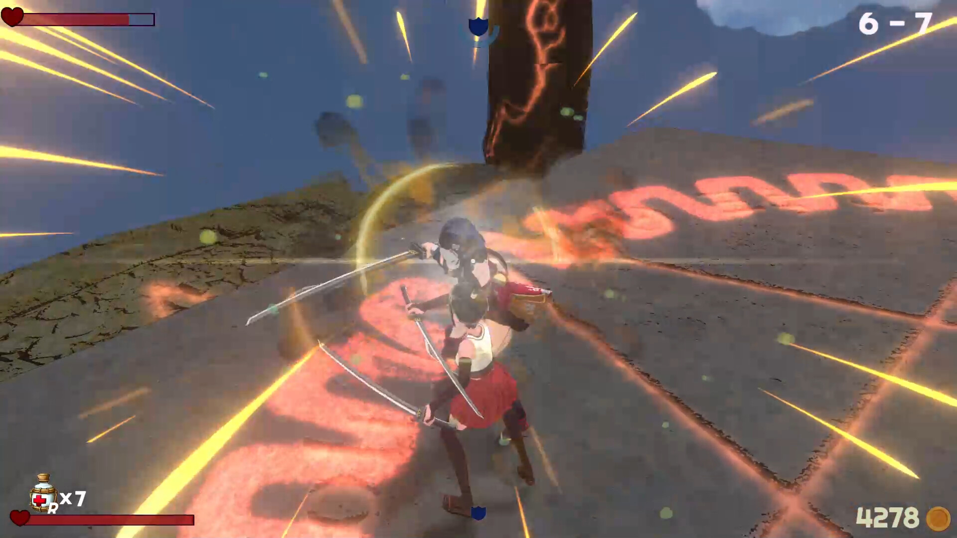 巫女施展華麗劍技的瞬間