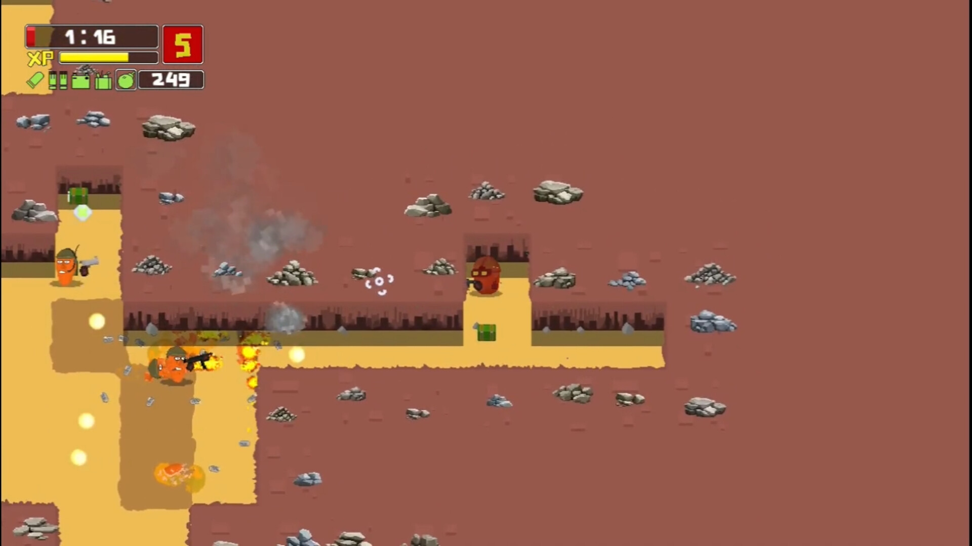 馬鈴薯英雄面對巨大的頭目級敵人。