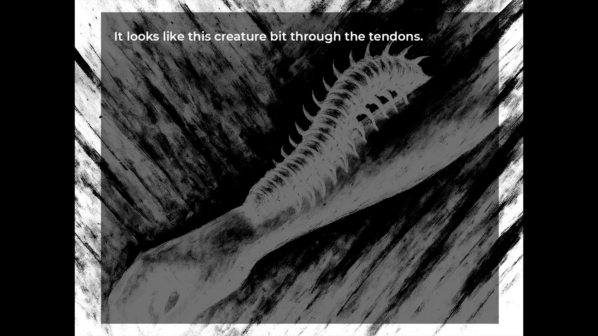 一個手持刀刃的畫面,暗示了遊戲中潛在的暴力元素。