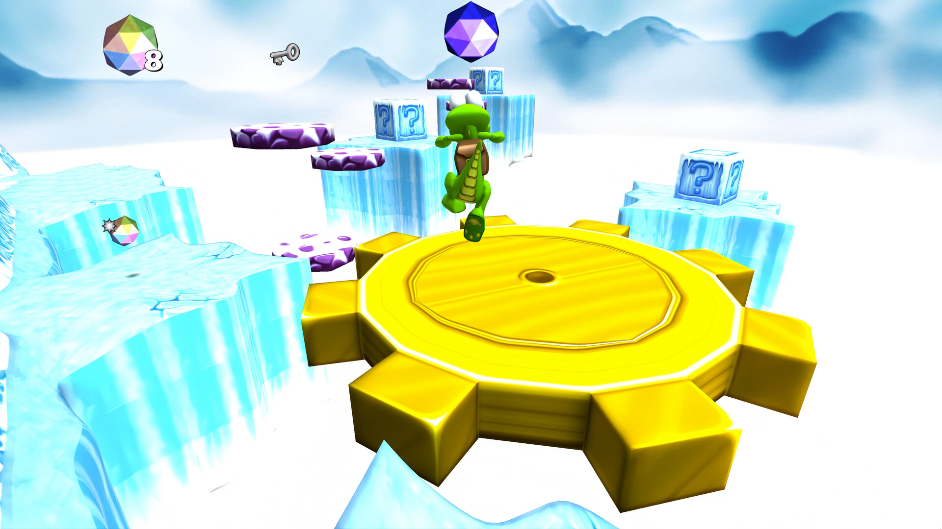 小酷在冰天雪地的關卡中冒險