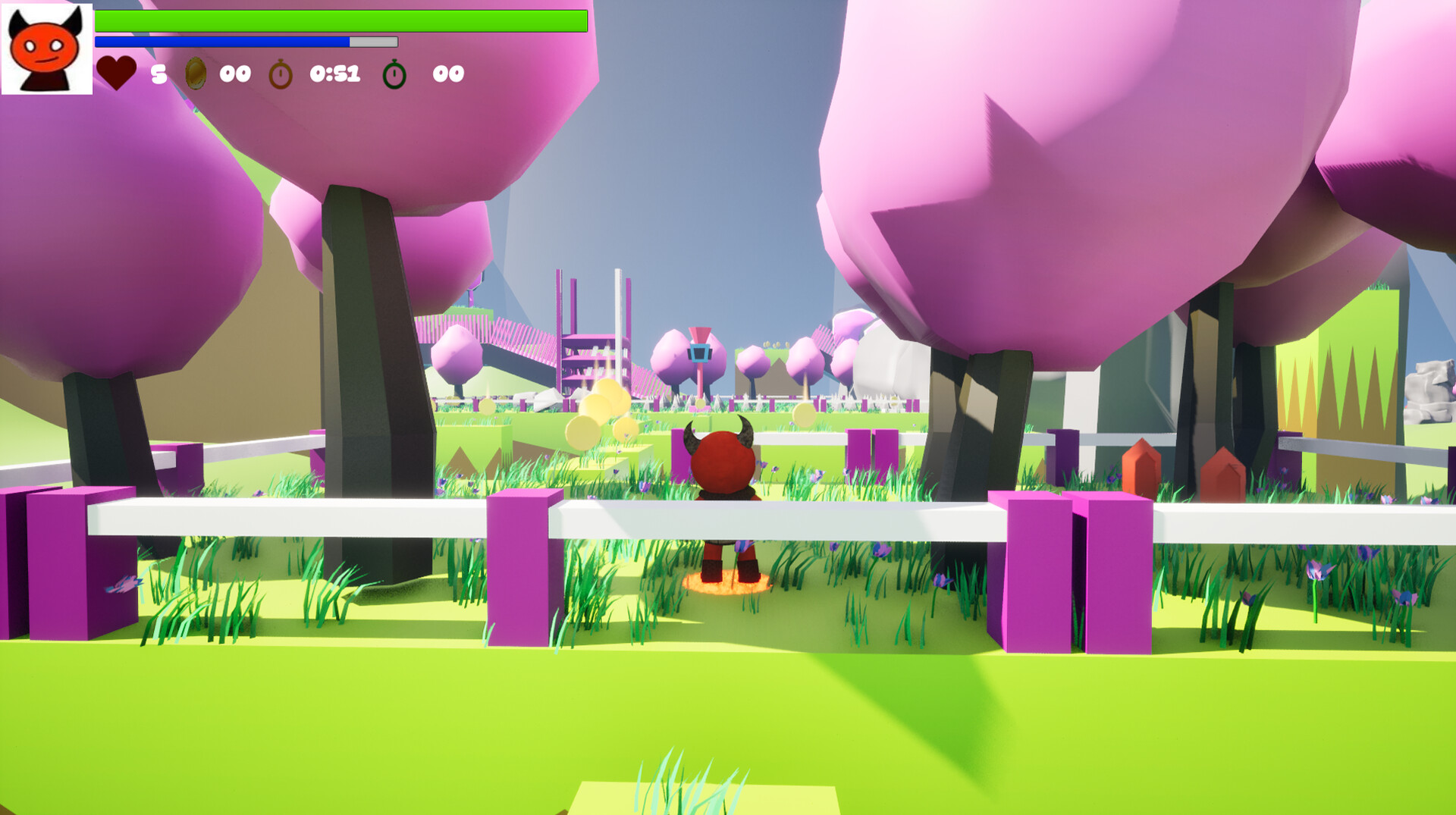 遊戲中的平台跳躍場景,展現了立體的關卡設計