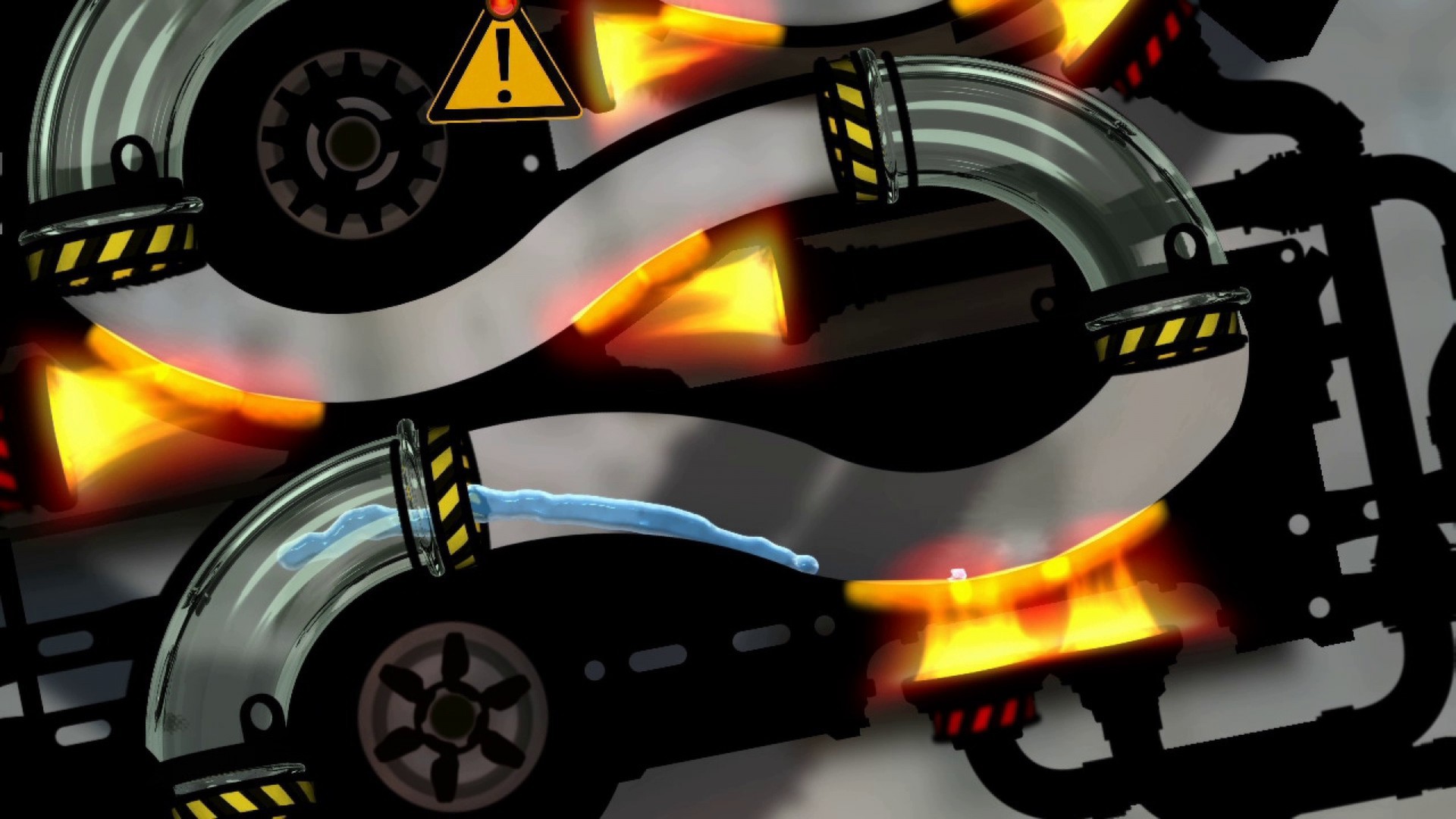 在充滿綠色植物的環境中流動