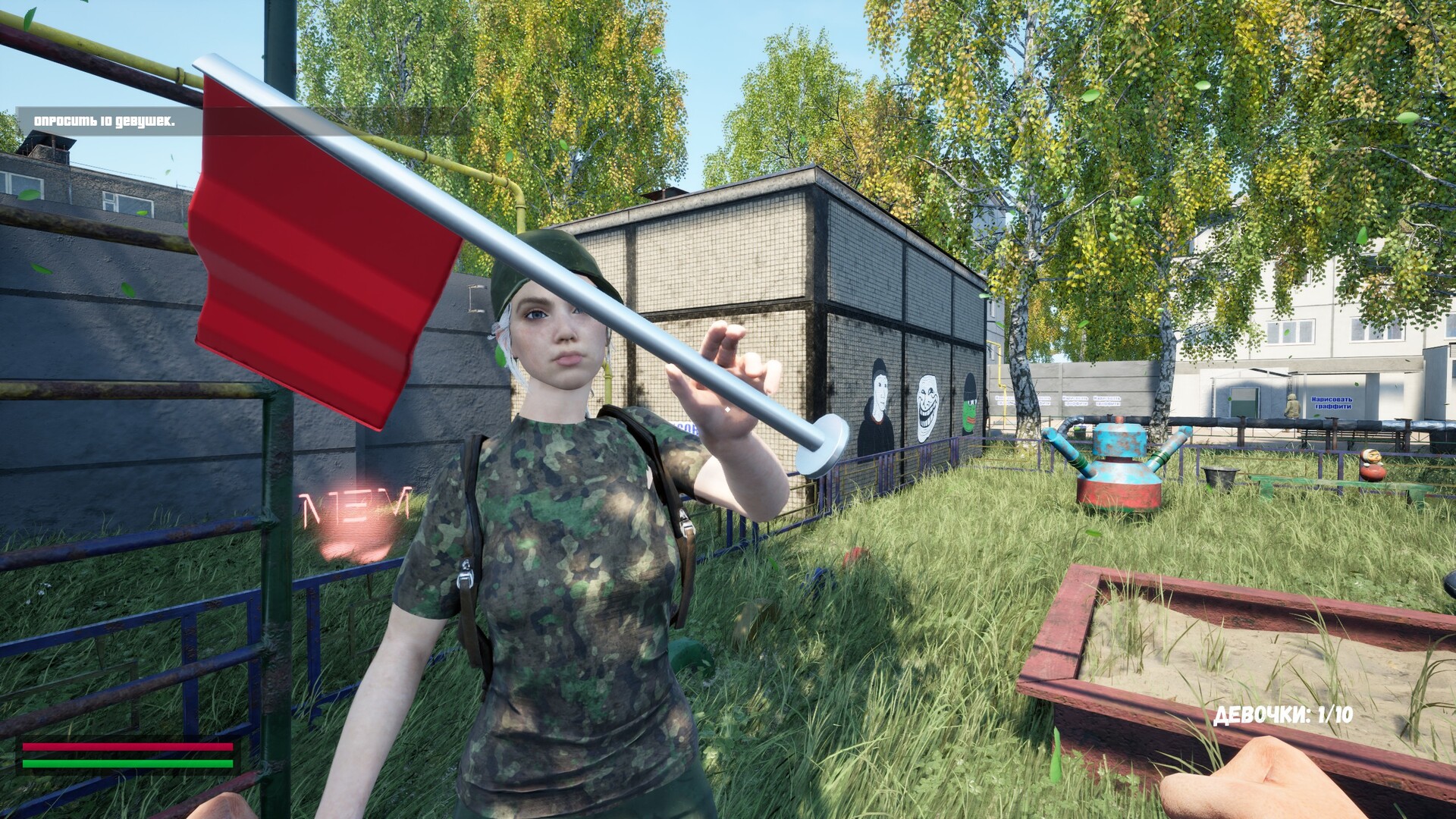 遊戲場景之一,主角諾米斯似乎在一個充滿塗鴉的房間裡。